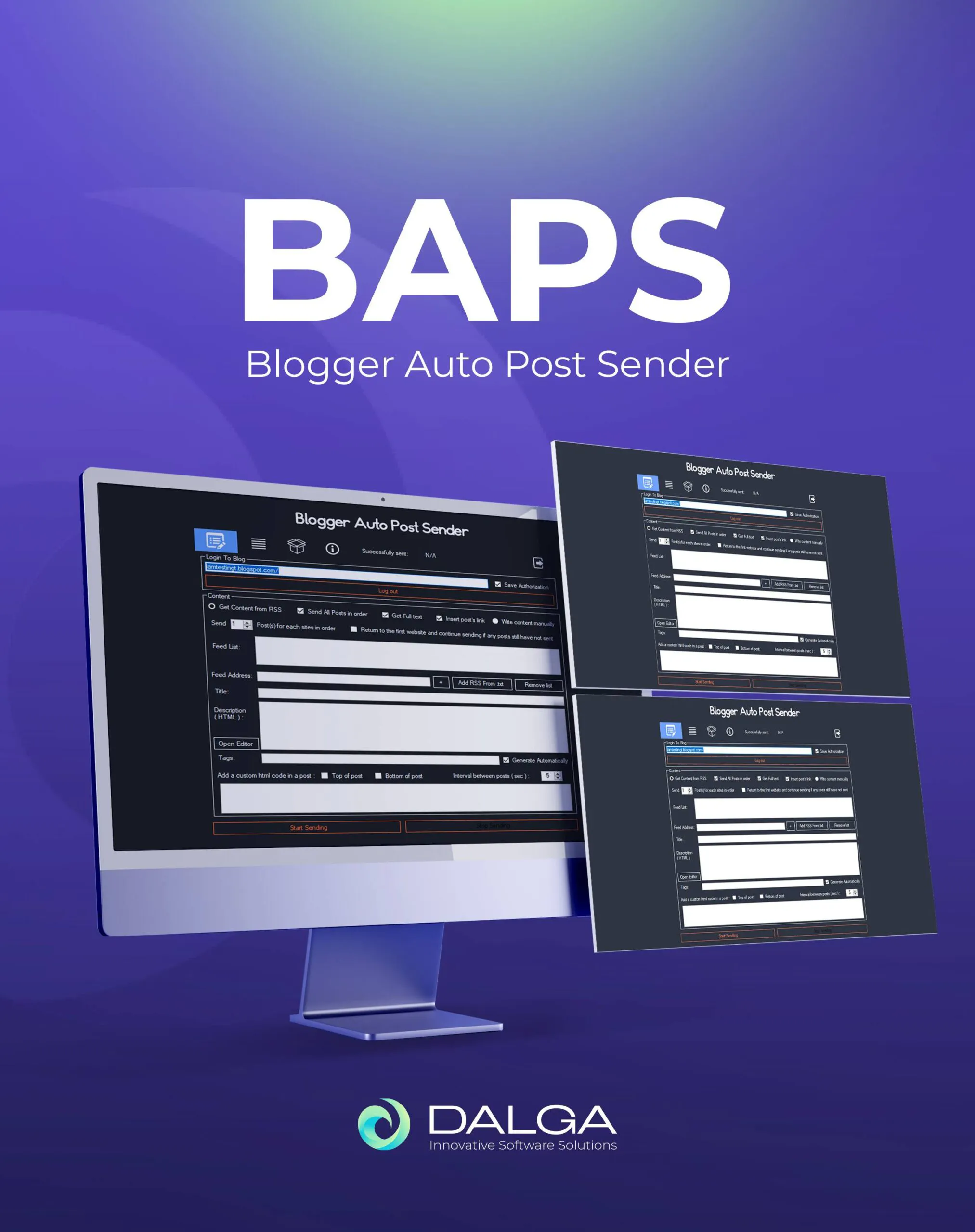 Blogger Auto Post Sender, RSS auto poster for weblogs
