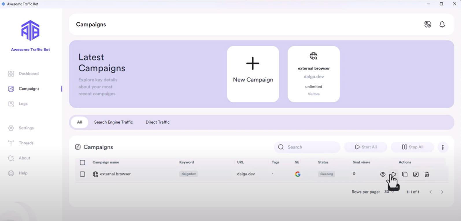 Launching a campaign for Adspower on ATB