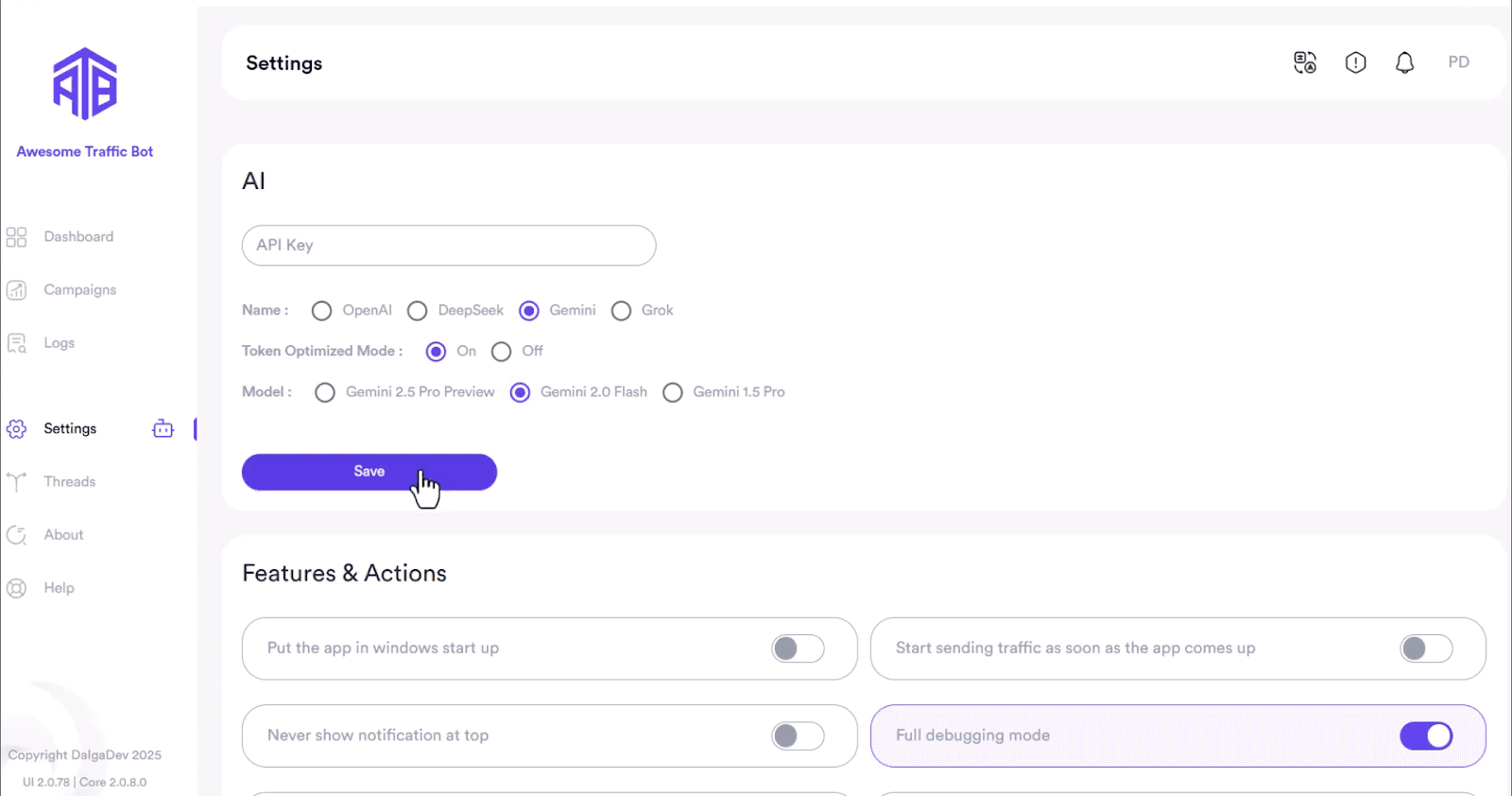 how to use Gemini API in ATB