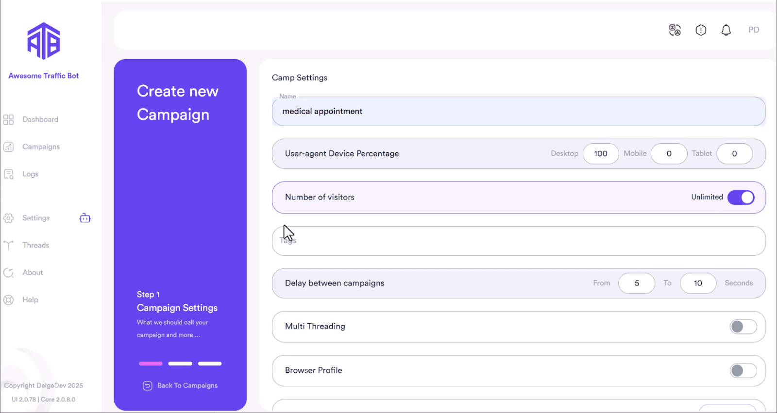 Create a Gemini Campaign in ATB