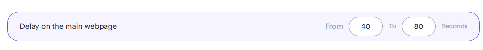 Delay on the webpage
