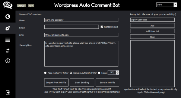 Wordpess Auto Comment Bot | Advanced Backlink Tool