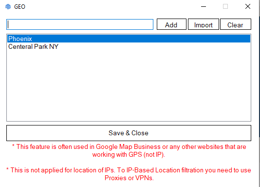 GPS Simulation Settings