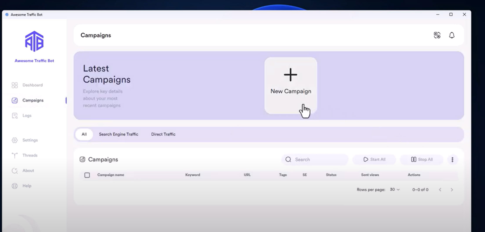 Create a campaign in ATB for AdsPower