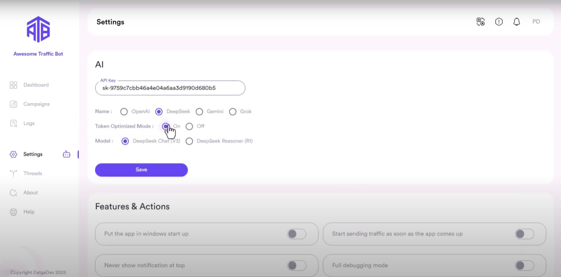 Embedding AI API in ATB