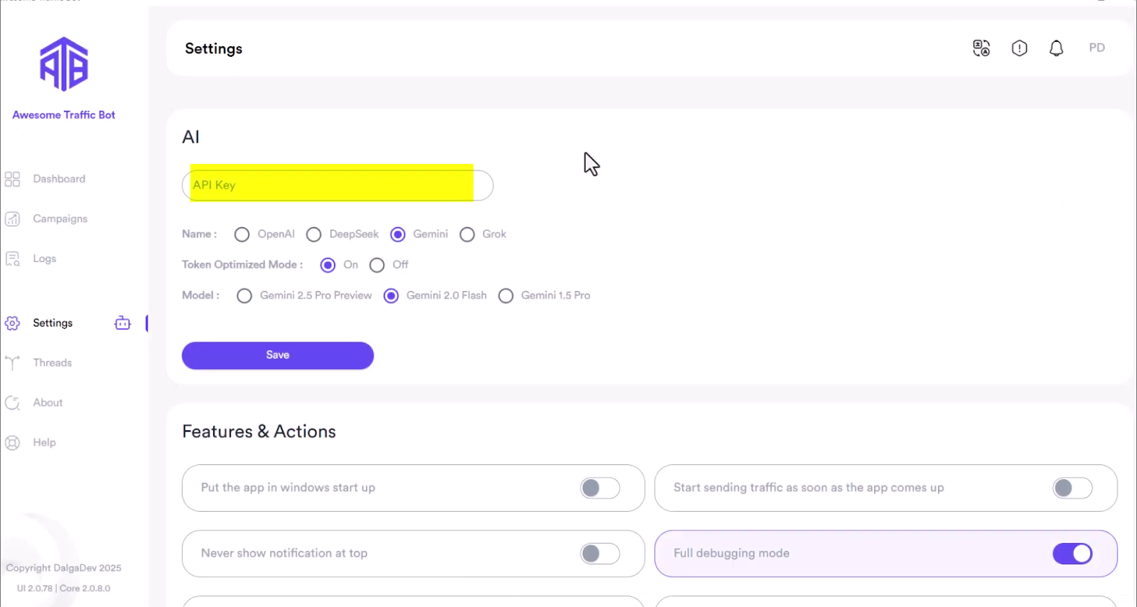 how to use Gemini API in ATB