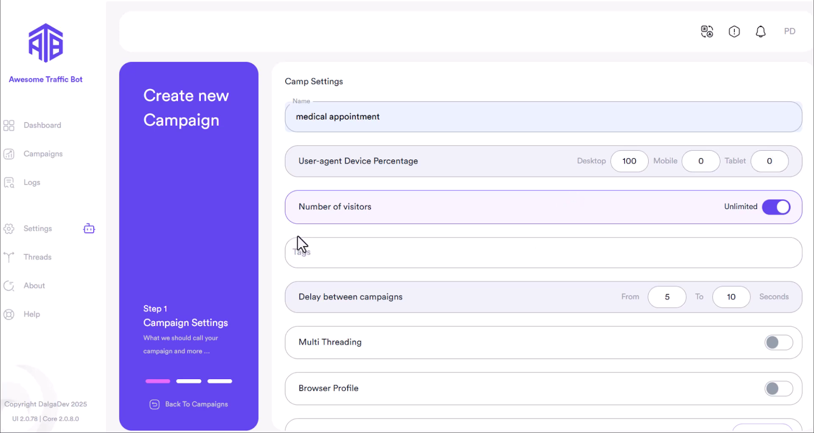 Create a Gemini Campaign in ATB