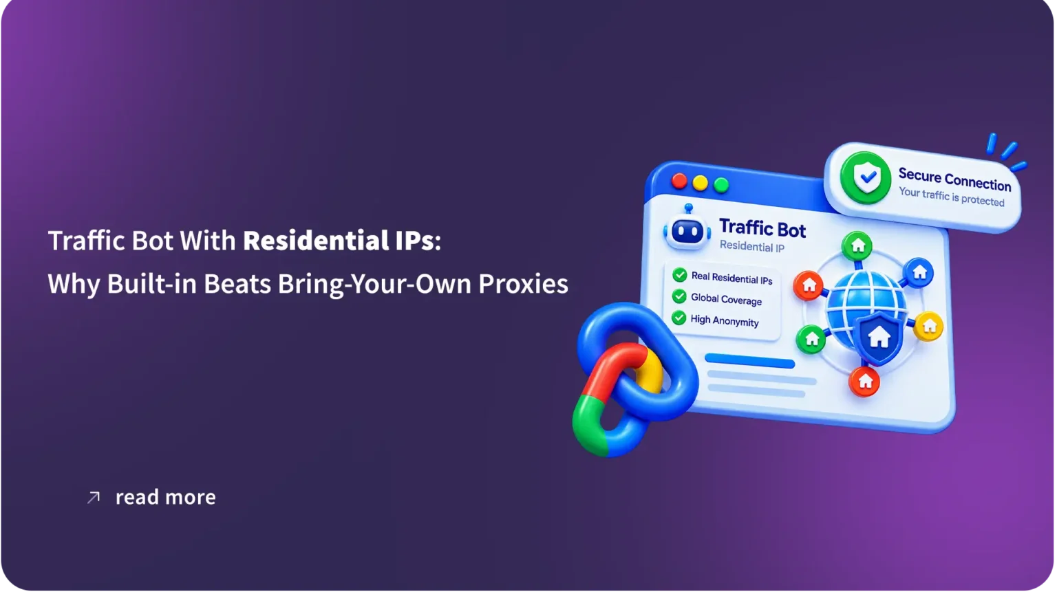 Traffic Bot With Residential IPs: Why Built-in Beats Bring-Your-Own Proxies (175+ Countries, 2026)